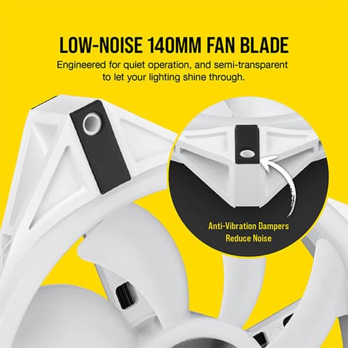 Corsair ICUE QL140 RGB White Cabinet Fan (Single Pack)